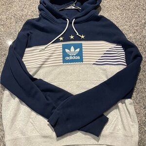 Adidas Blue and Gray Sweatshirt Hoodie